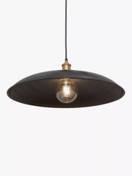 Industville Brooklyn Bowl Pendant Ceiling Light, Pewter/Brass - thumbnail 2