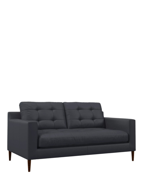 John Lewis Draper II Medium 2 Seater Leather Sofa, Dark Leg - image 1