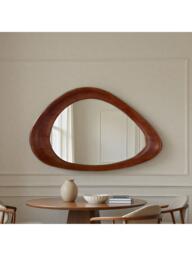 Yearn Dara Oak Wood Wall Mirror, 120 x 80cm, Walnut