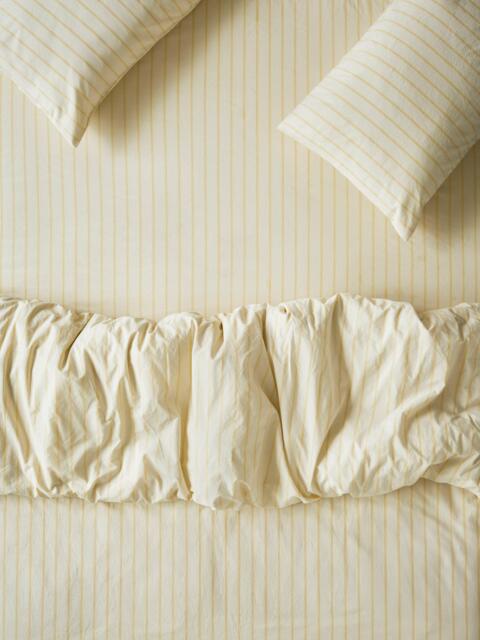 Piglet in Bed Slumber Stripe Cotton Fitted Sheet - image 1