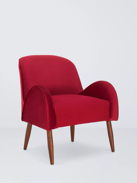John Lewis + Swoon Ellington Chair, Dark Leg, Burgundy Velvet - image 1