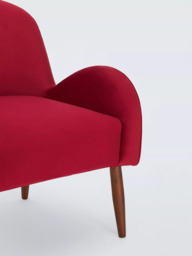 John Lewis + Swoon Ellington Chair, Dark Leg, Burgundy Velvet - thumbnail 4