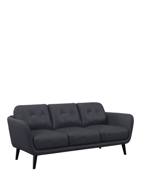 John Lewis Arlo Large 3 Seater Leather Sofa, Dark Leg - image 1