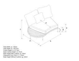 John Lewis Lozenge 5-Seater Modular Curved Garden Sofa & Coffee Table Set, Cream - thumbnail 6
