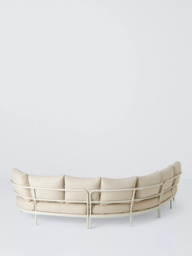 John Lewis Lozenge 5-Seater Modular Curved Garden Sofa & Coffee Table Set, Cream - thumbnail 5