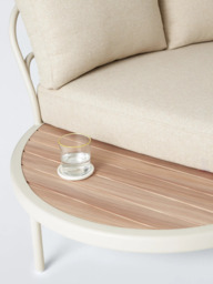 John Lewis Lozenge 5-Seater Modular Curved Garden Sofa & Coffee Table Set, Cream - thumbnail 3