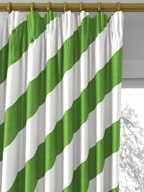 Harlequin x Sophie Robinson Paper Straw Stripe Made to Measure Curtains or Roman Blind, Peridot - image 1