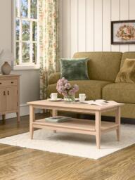 Laura Ashley Calford Washed Oak Coffee Table, Natural - thumbnail 4