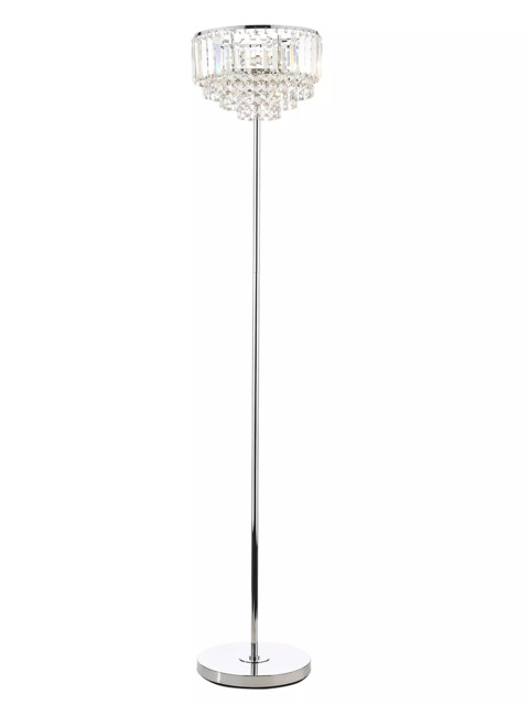 Laura Ashley Vienna Crystal Floor Lamp, Clear/Polished Chrome - image 1