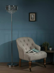 Laura Ashley Vienna Crystal Floor Lamp, Clear/Polished Chrome - thumbnail 4