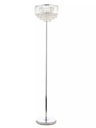 Laura Ashley Vienna Crystal Floor Lamp, Clear/Polished Chrome - thumbnail 1