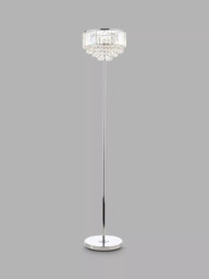 Laura Ashley Vienna Crystal Floor Lamp, Clear/Polished Chrome - thumbnail 3