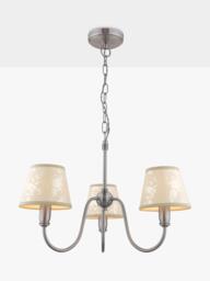 Laura Ashley Westbourne 3 Arm Pendant Ceiling Light, Pewter - thumbnail 1