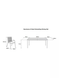 LG Outdoor Sanctuary Rope 8-Seater Extending Garden Dining Table & Chairs Set, Grey - thumbnail 6