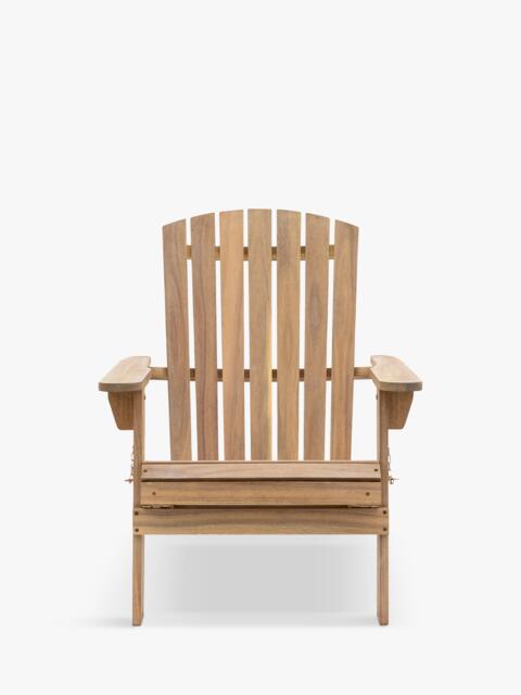 Gallery Direct Aspri Acacia Wood Garden Lounge Chair with Pull-Out Footstool, Natural