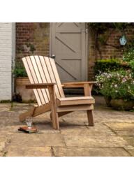 Gallery Direct Aspri Acacia Wood Garden Lounge Chair with Pull-Out Footstool, Natural - thumbnail 3