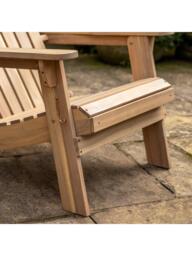 Gallery Direct Aspri Acacia Wood Garden Lounge Chair with Pull-Out Footstool, Natural - thumbnail 4