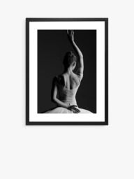Brookpace Lascelles Ballerina Pose Framed Photographic Print & Mount, 86 x 66cm, Black/White