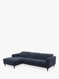John Lewis Glide LHF Chaise End Recliner Sofa, Navy Chenille - thumbnail 4