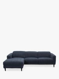 John Lewis Glide LHF Chaise End Recliner Sofa, Navy Chenille - thumbnail 1