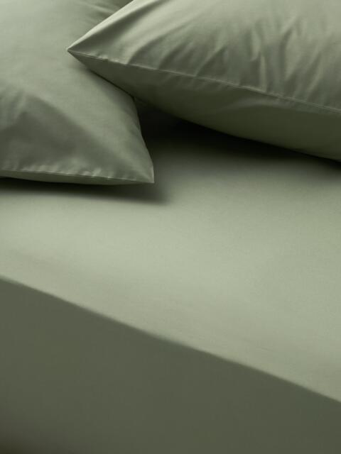 John Lewis Egyptian Cotton Percale Easy Care 260 Thread Count Deep Fitted Sheet - image 1