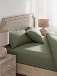 John Lewis Egyptian Cotton Percale Easy Care 260 Thread Count Deep Fitted Sheet - thumbnail 4