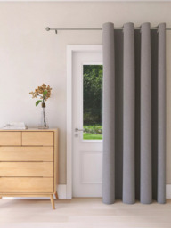 John Lewis Textured Weave Ultra Thermal Lined Eyelet Door Curtain - thumbnail 1