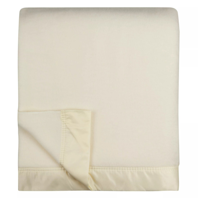 John Atkinson by Hainsworth Empress Merino Wool Blanket, Winter White - image 1