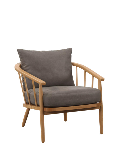 John Lewis Frome Leather Armchair, Light Leg - image 1