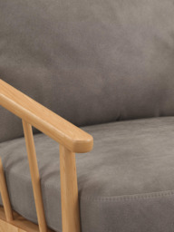 John Lewis Frome Leather Armchair, Light Leg - thumbnail 6