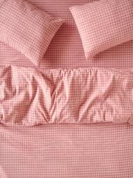 Piglet in Bed Colour Drench Gingham Linen Blend Bedding - thumbnail 1
