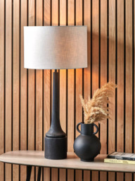 Pacific Marin Black Wooden Table Lamp, Black - thumbnail 3