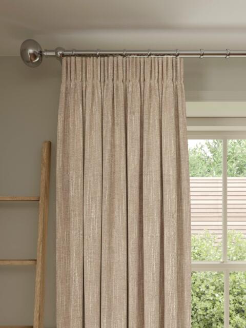 John Lewis Brushed Viscose Blend Pair Blackout Lined Pencil Pleat Curtains - image 1