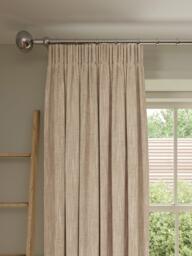 John Lewis Brushed Viscose Blend Pair Blackout Lined Pencil Pleat Curtains - thumbnail 1