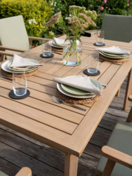 KETTLER Hampton 6-Seater Acacia Wood Garden Dining Table & Chairs, Natural/Sage - thumbnail 5