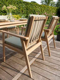 KETTLER Hampton 6-Seater Acacia Wood Garden Dining Table & Chairs, Natural/Sage - thumbnail 6