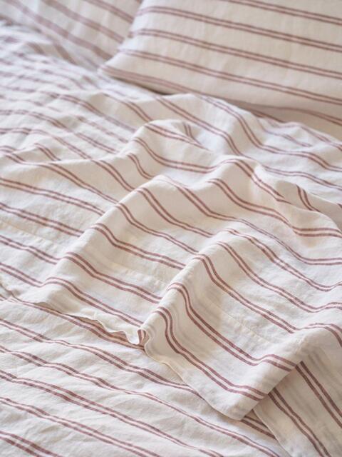 Piglet in Bed Kemptown Stripe Linen Blend Flat Sheet - image 1