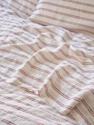 Piglet in Bed Kemptown Stripe Linen Blend Flat Sheet - thumbnail 1