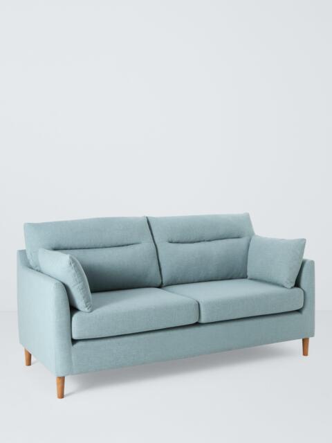 John Lewis Munro High Back Medium 2 Seater Sofa, Light Leg, Textured Linen Duck Egg - image 1