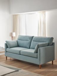 John Lewis Munro High Back Medium 2 Seater Sofa, Light Leg, Textured Linen Duck Egg - thumbnail 2