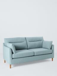 John Lewis Munro High Back Medium 2 Seater Sofa, Light Leg, Textured Linen Duck Egg - thumbnail 1