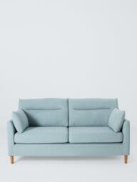 John Lewis Munro High Back Medium 2 Seater Sofa, Light Leg, Textured Linen Duck Egg - thumbnail 4