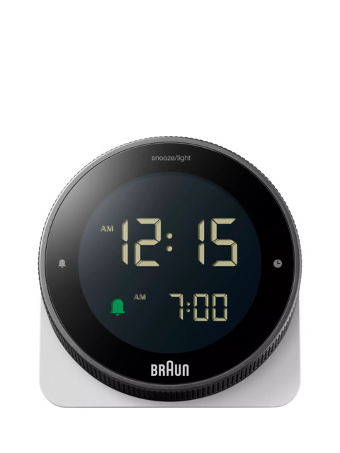 Braun BC24 Rotating Bezel Digital Alarm Clock, White - image 1