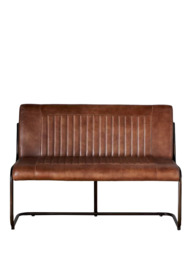 Nkuku Nuveena Ribbed Leather Bench, Tan - thumbnail 2