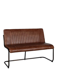 Nkuku Nuveena Ribbed Leather Bench, Tan - thumbnail 1
