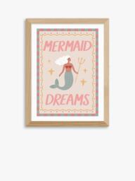 EAST END PRINTS Kid of the Village 'Mermaid Dreams' Framed Print, 43.4 x 53.4cm, Natural - thumbnail 1