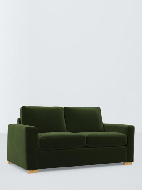 John Lewis Oliver II Medium 2 Seater Sofa, Light Leg, Plush Velvet Green - image 1
