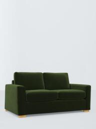 John Lewis Oliver II Medium 2 Seater Sofa, Light Leg, Plush Velvet Green - thumbnail 1