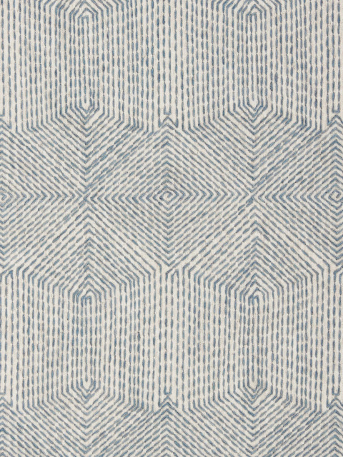 John Lewis Flax Embroidery Made to Measure Curtains or Roman Blind, Lake Blue - image 1