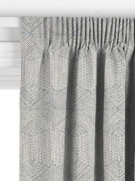 John Lewis Flax Embroidery Made to Measure Curtains or Roman Blind, Lake Blue - thumbnail 3